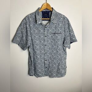 7 Diamonds 4‎ Way Stretch Men's Blue Patterned Shirt Short Sleeve Size XL Button